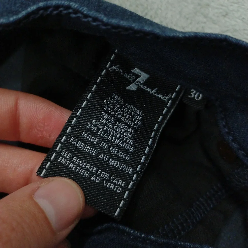 7 For All Man Kind Jeans Mens 30x30 Blue Denim Lux Sports‎ Slimmy Preppy Stretch